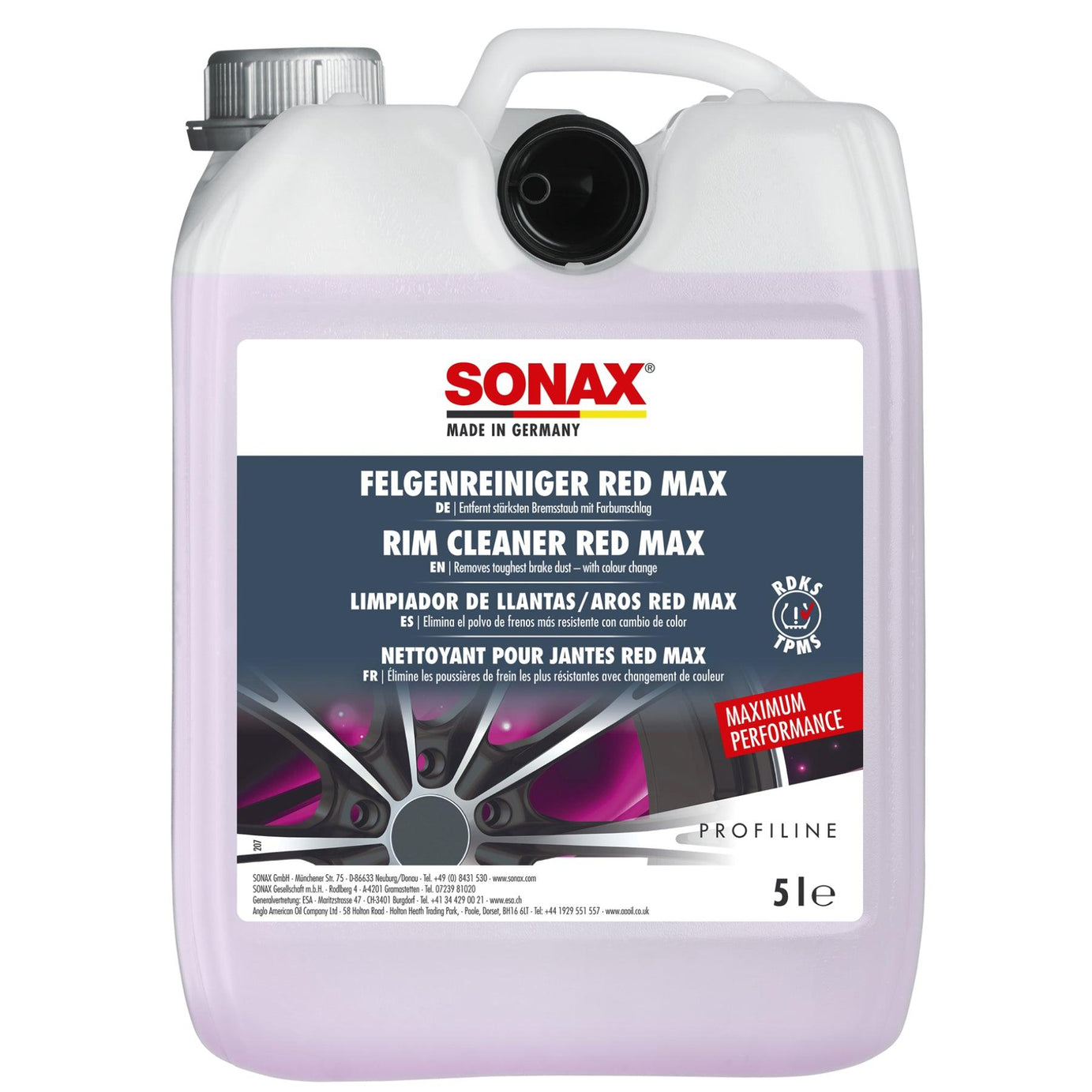 Sonax - FelgenReiniger Red Max 5 Liter - detailingshop.ch